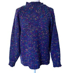 VINTAGE  Reference Point 80s purple blue speckle confetti knit oversize sweater